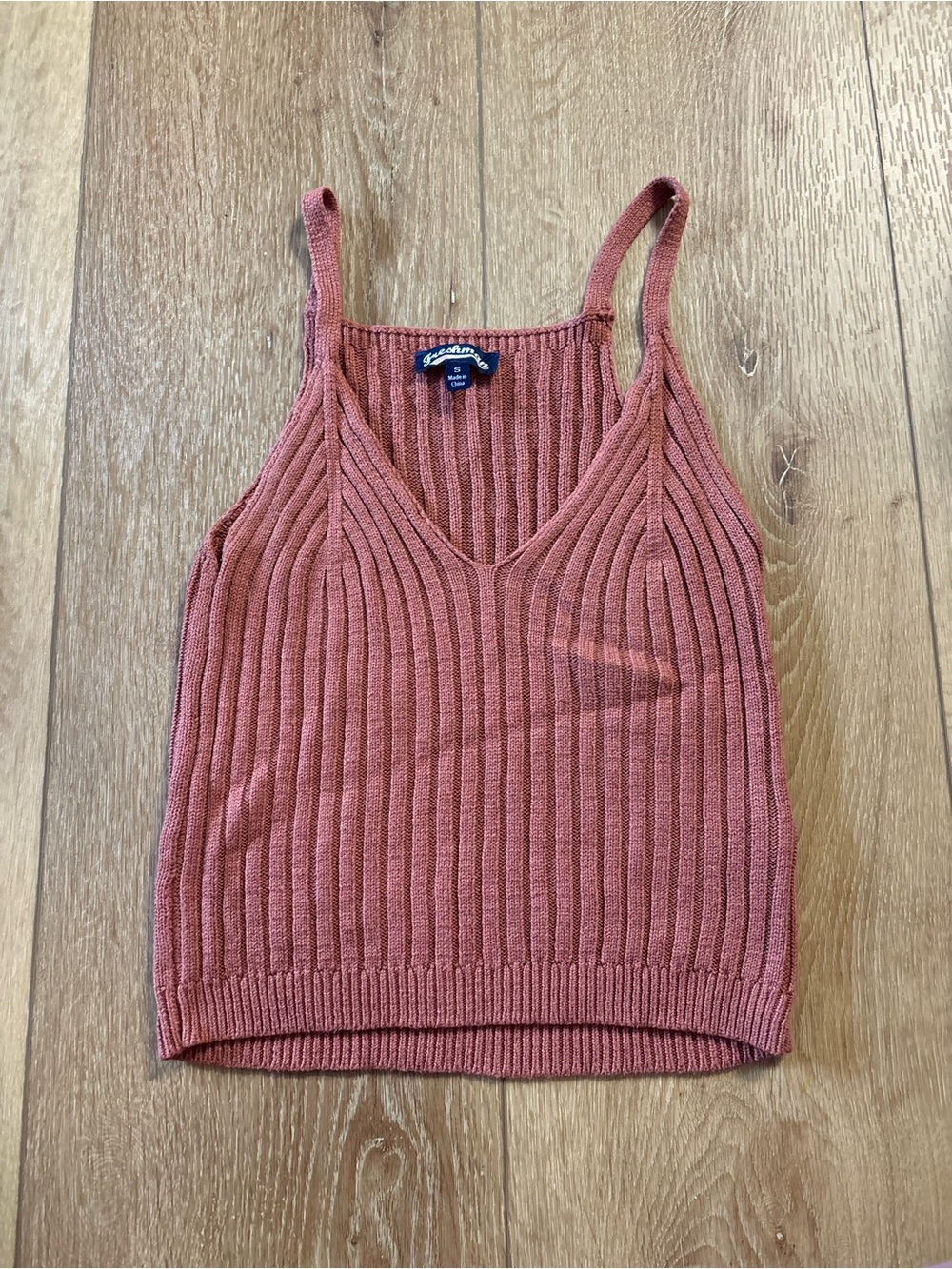 Freshman Ribbed V‑Neck Camisole - Dusty Rose